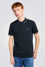 חולצת פולו עם לוגו בצבע שחור