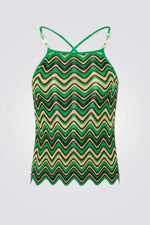 גופיה סריג בצבע ירוק