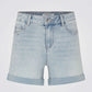 מכנסי ג'ינס קצרים בצבע כחול בהיר - 4