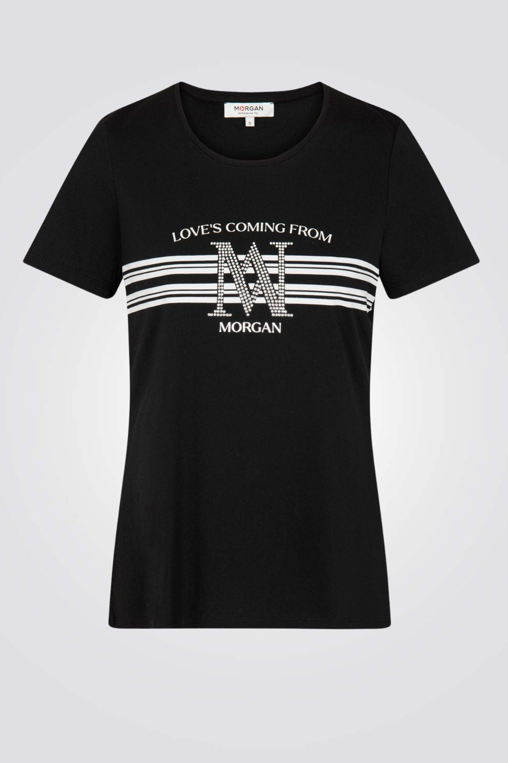 חולצת טי עם שרוולים קצרים בצבע שחור