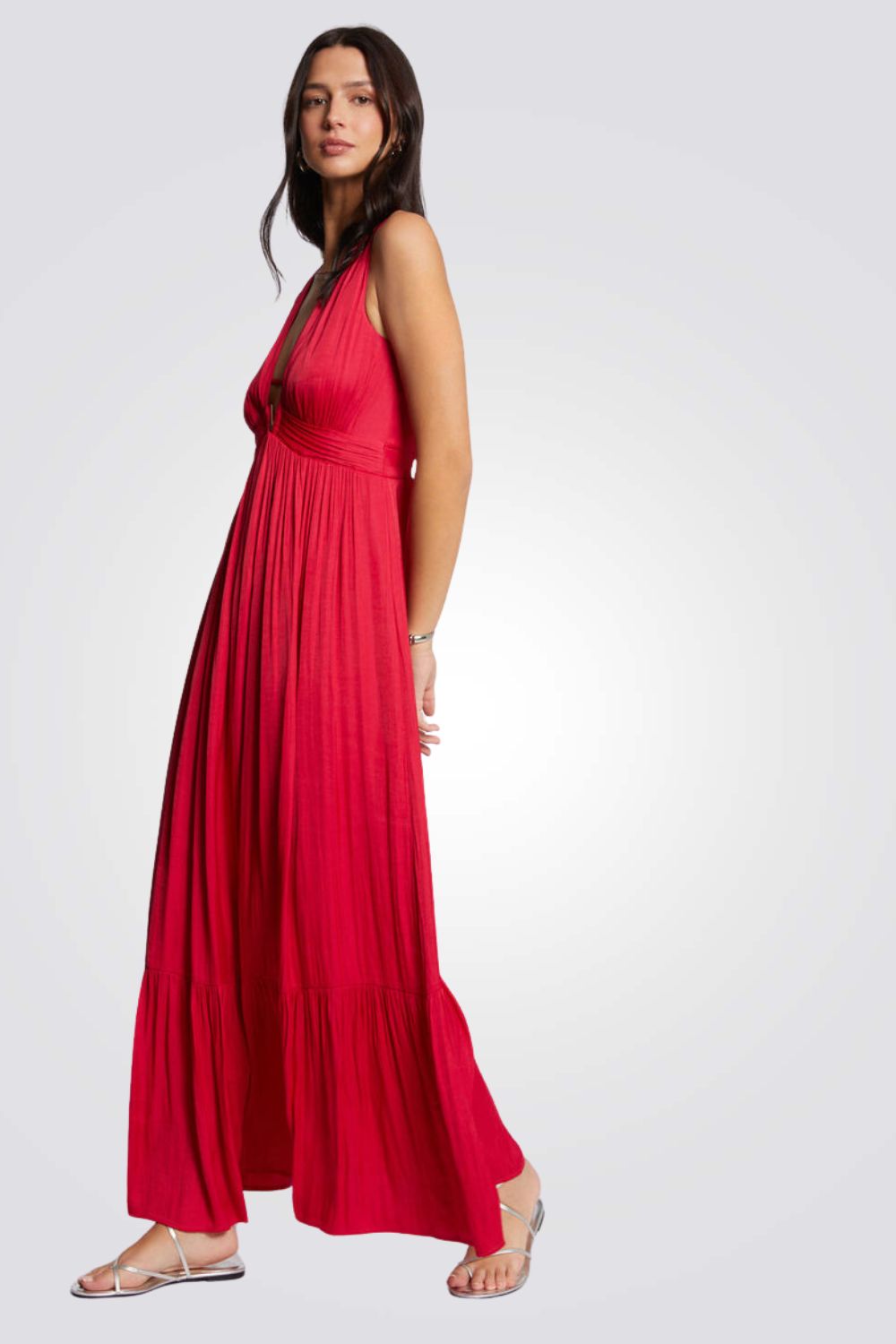 שמלה מקסי עם אבזם