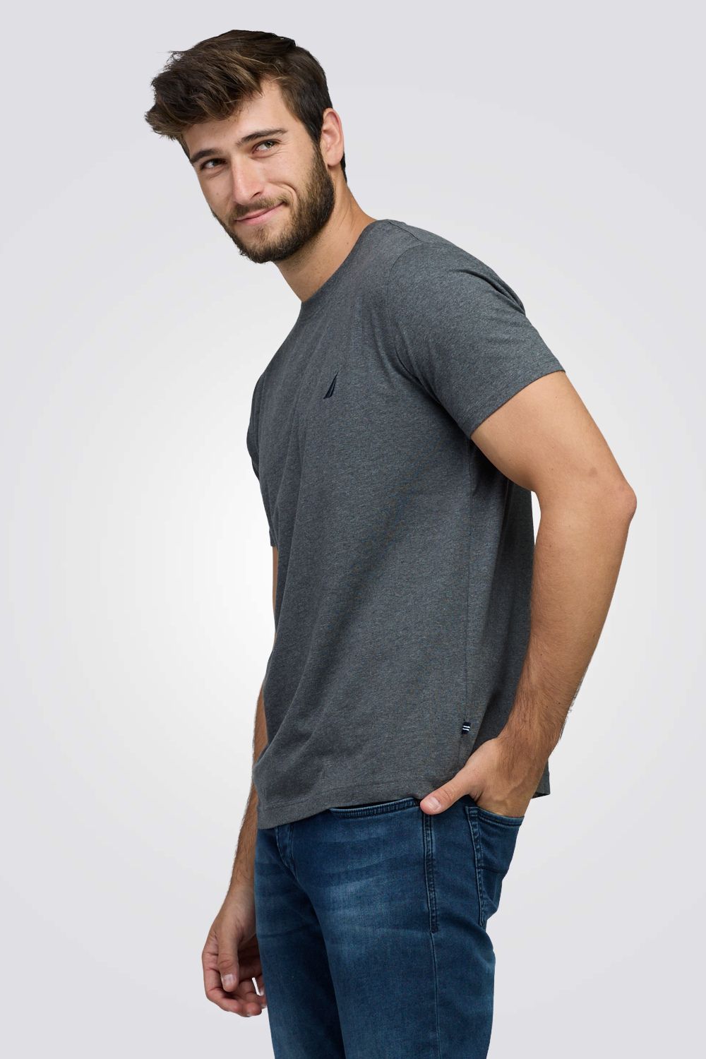 טישירט בייסיק בצבע אפור