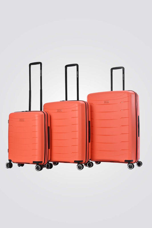 סט מזוודות קשיחות ESSENTIAL בצבע כתום