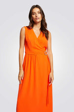 שמלה מעטפת מקסי בצבע כתום