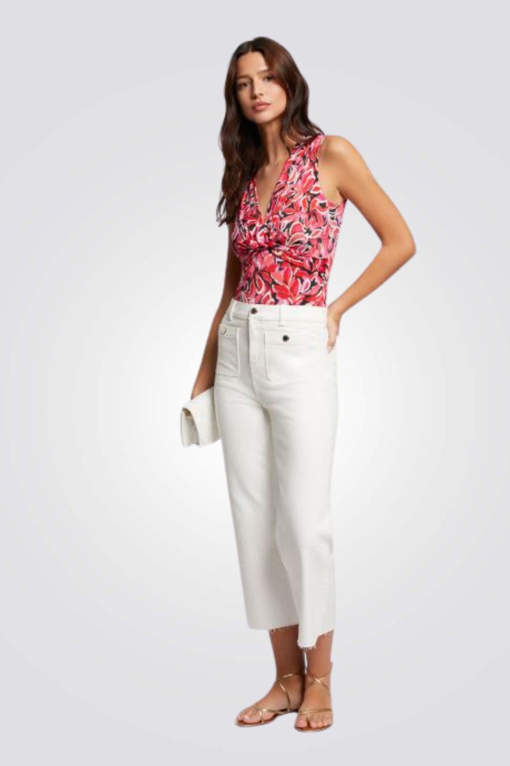 חולצה ללא שרוולים עם הדפס