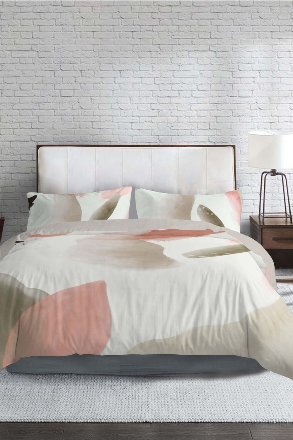 סט מצעים זוגי קינג סייז 200/200 כותנה סאטן דגם ABSTRACT