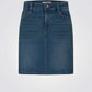 חצאית ג'ינס בצבע כחול כהה - 2
