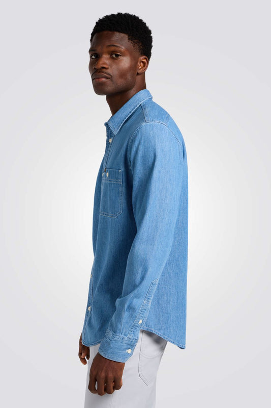 חולצה מכופתרת LEESURE בצבע כחול