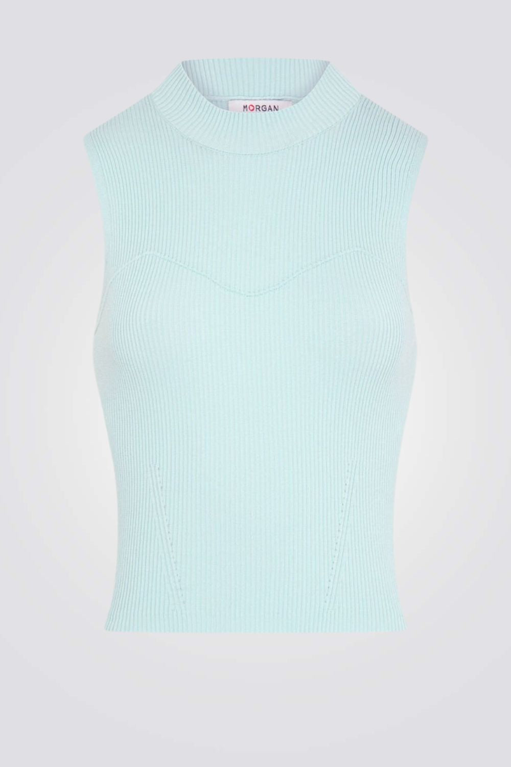 גופיה עם צווארון בצבע תכלת