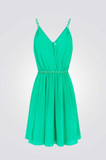 שמלה מיני מעטפת עם חגורה