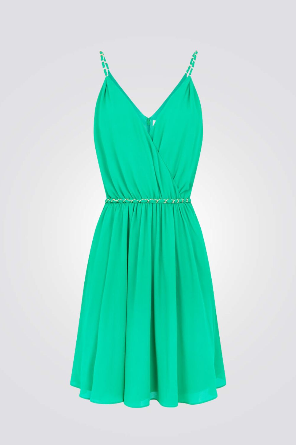 שמלה מיני מעטפת עם חגורה