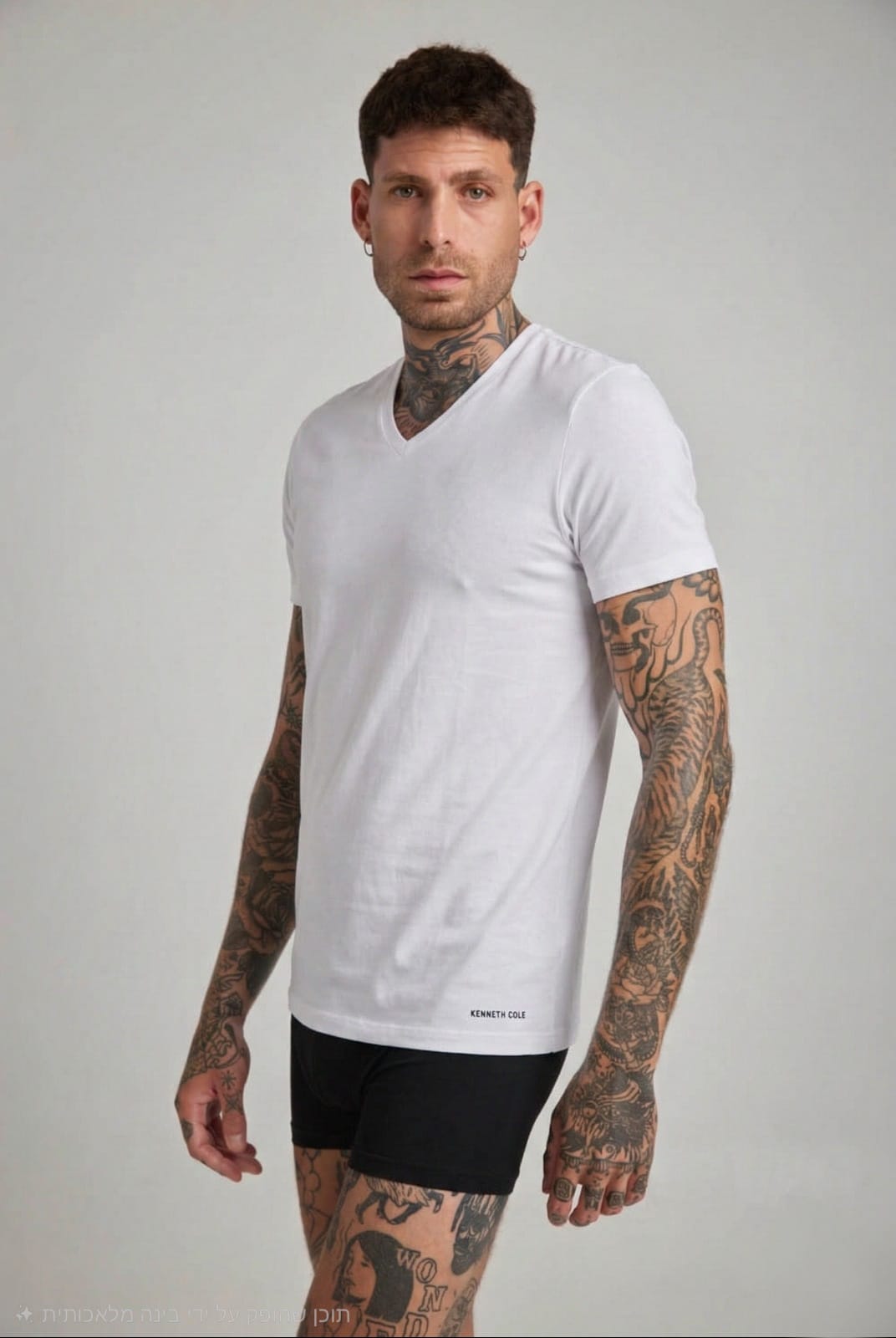 מארז שתי חולצות צווארון וי בייסיק לגברים | קנת קול