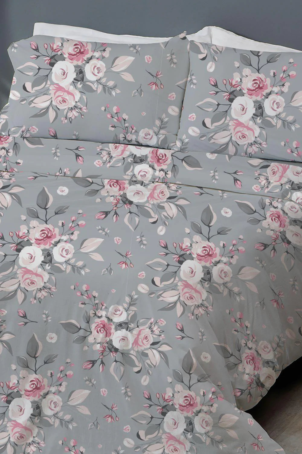 סט מצעים מיטה וחצי 120/200 ס"מ דגם ADELE גוון אפור