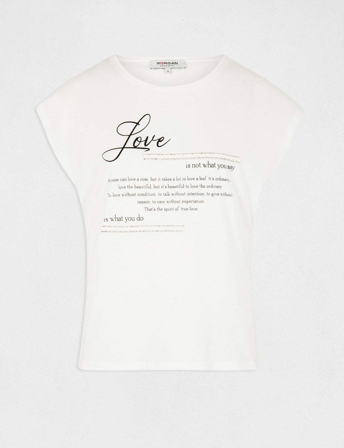 טישירט הדפס קצרה בצבע OFF WHITE - MASHBIR//365