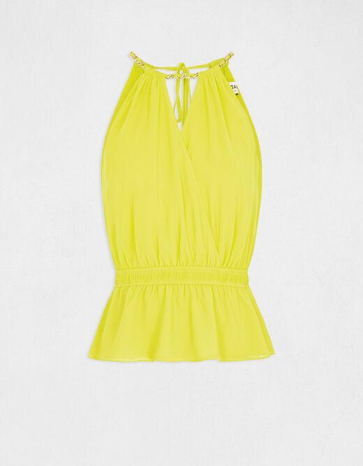 טופ קולר עם רצועת שרשרת בצבע צהוב - MASHBIR//365