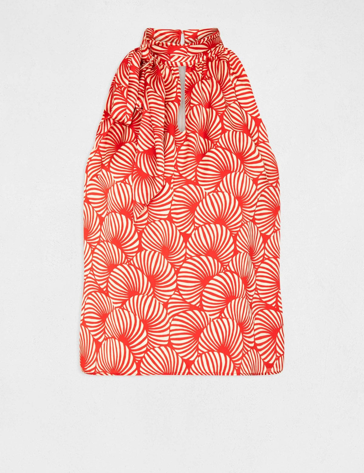 טופ קולר עם הדפס בצבע אדום - MASHBIR//365