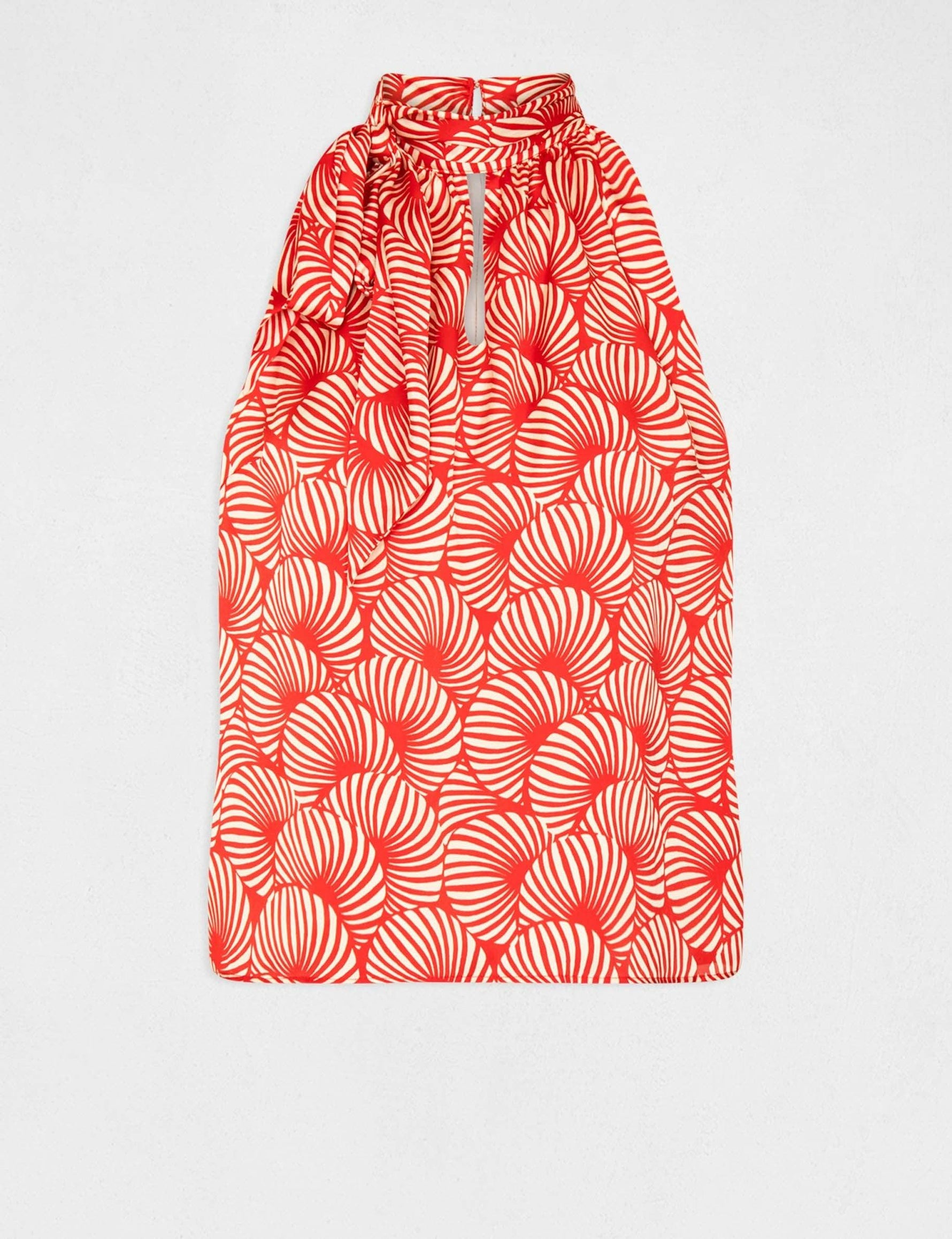 טופ קולר עם הדפס בצבע אדום - MASHBIR//365