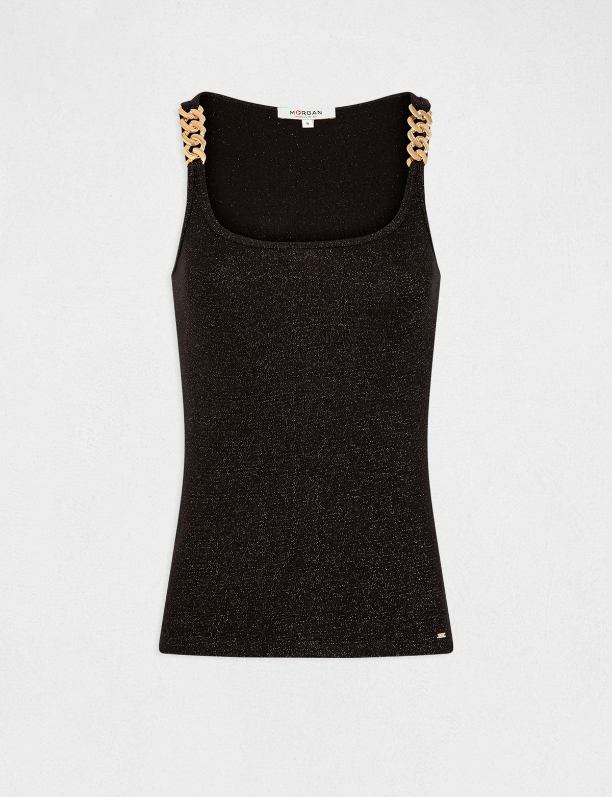 גופייה עם רצועות אבזם בצבע שחור - MASHBIR//365