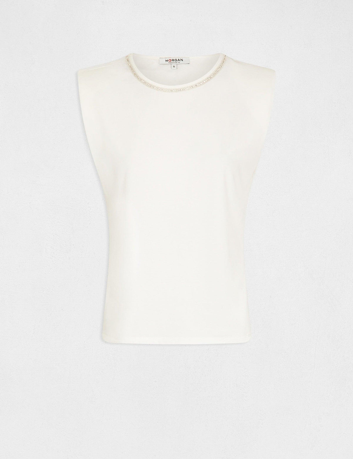 טישירט ללא שרוולים בצבע OFF WHITE - MASHBIR//365