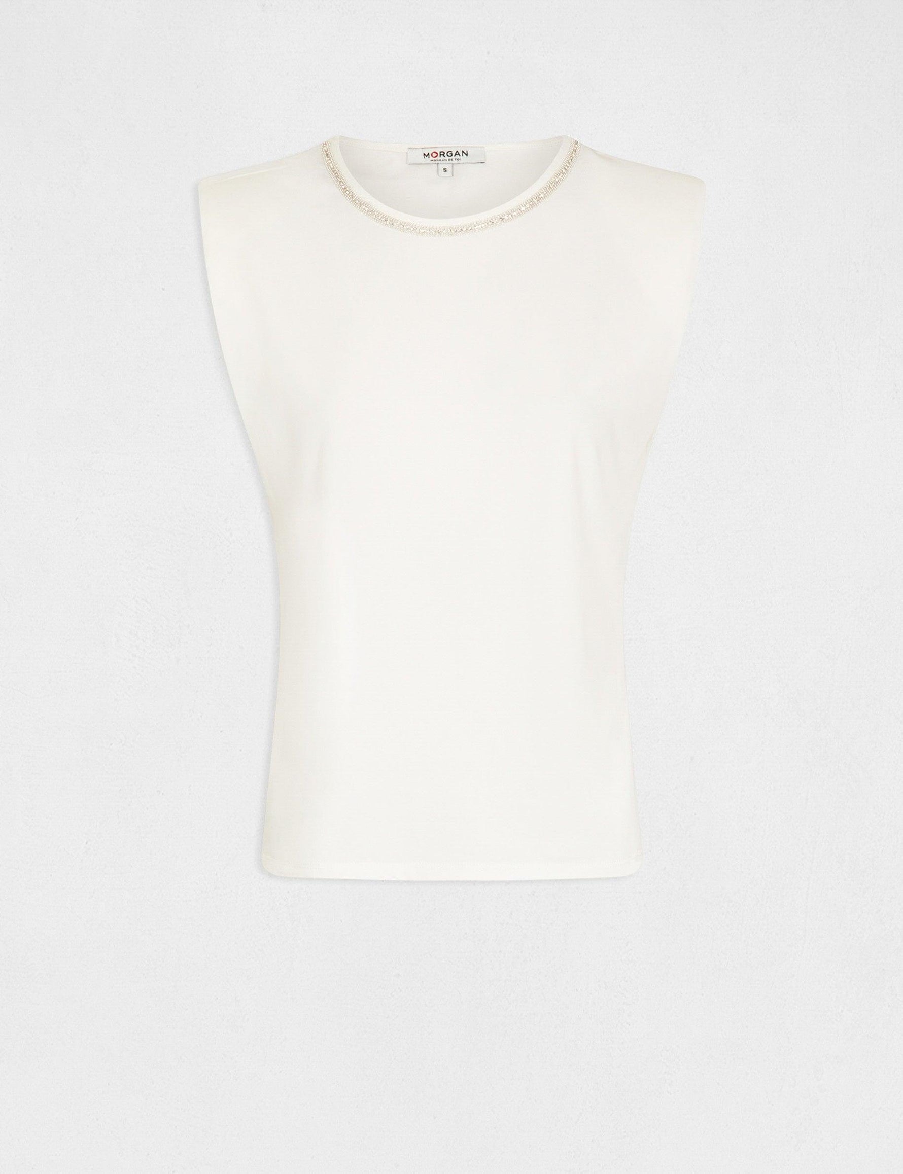 טישירט ללא שרוולים בצבע OFF WHITE - MASHBIR//365