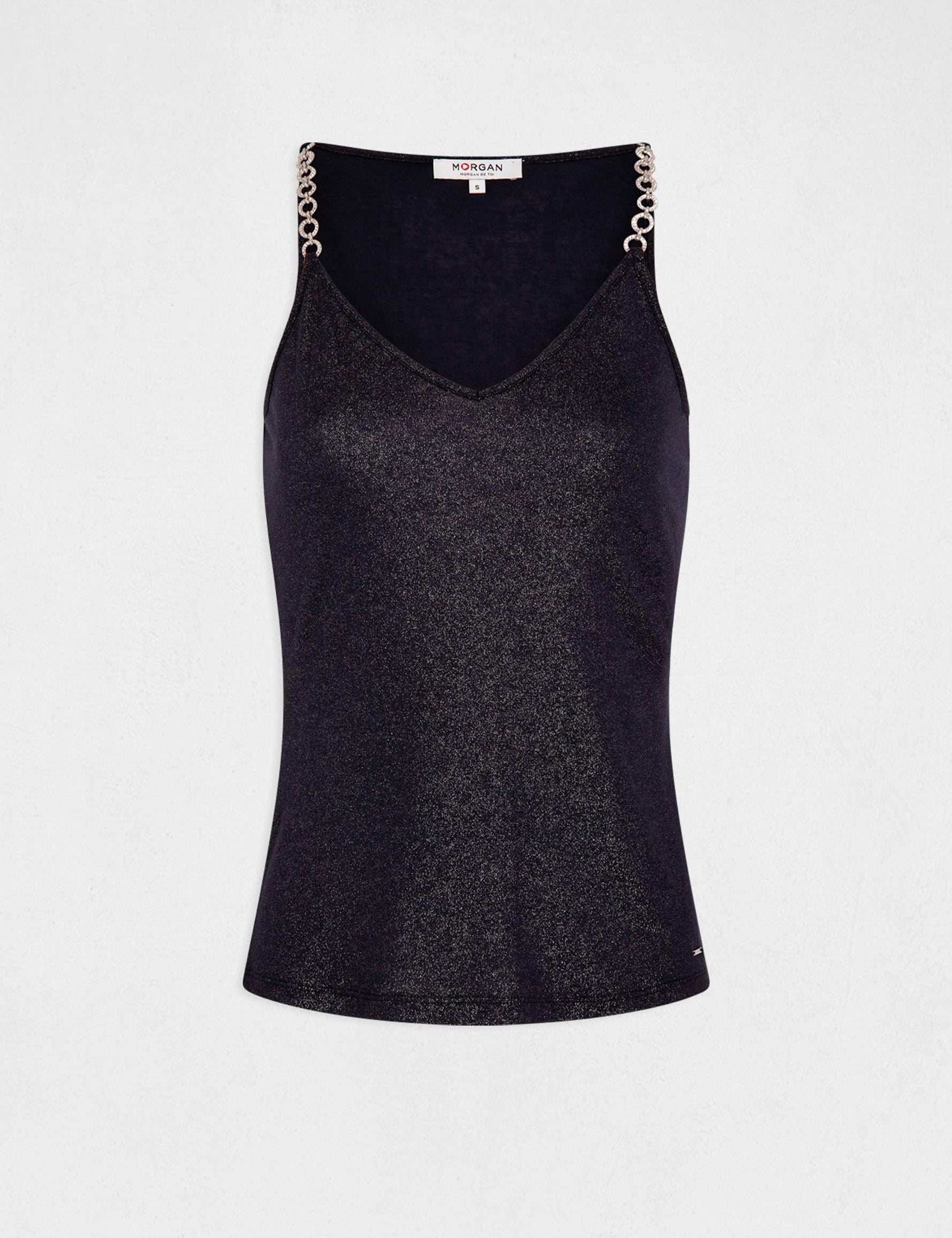 גופייה עם פרטי שרשרת בצבע נייבי - MASHBIR//365