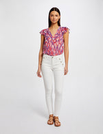 חולצה עם שרוולים מסולסלים בהדפס צבעים - MASHBIR//365