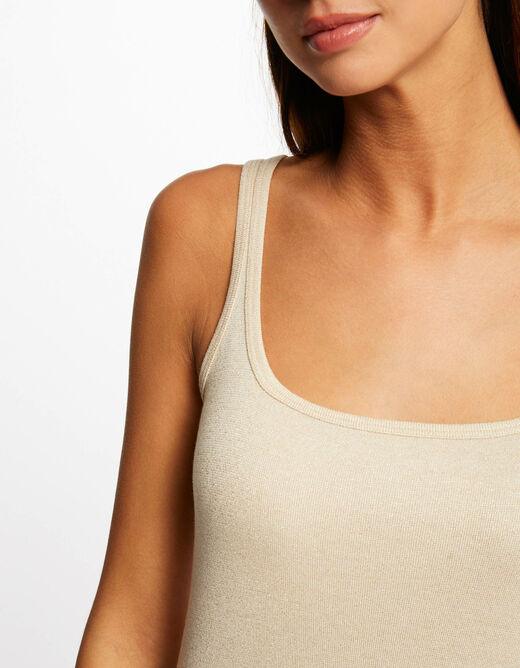 גופייה מנצנצת לנשים בצבע אבן - MASHBIR//365