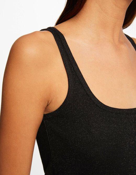 גופייה מנצנצת לנשים בצבע שחור - MASHBIR//365