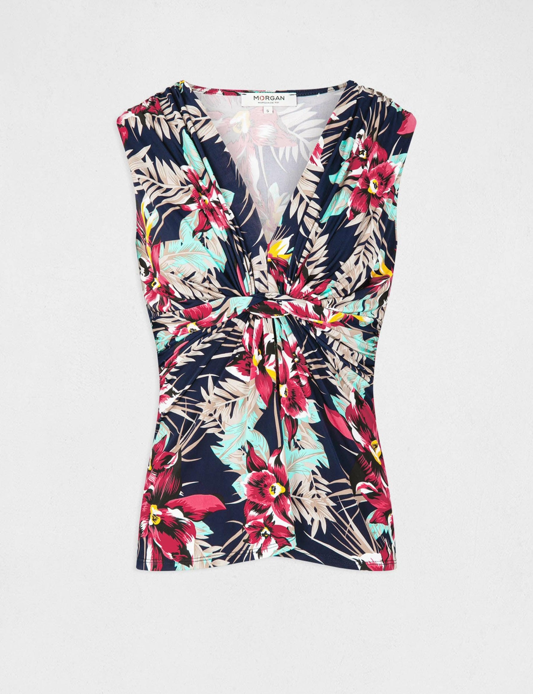 גופיה פרחונית לנשים בצבע נייבי - MASHBIR//365