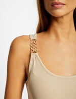 גופייה עם רצועות אבזם בצבע בז' - MASHBIR//365