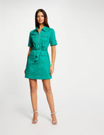 שמלת מיני כפתורים בצבע ירוק - MASHBIR//365