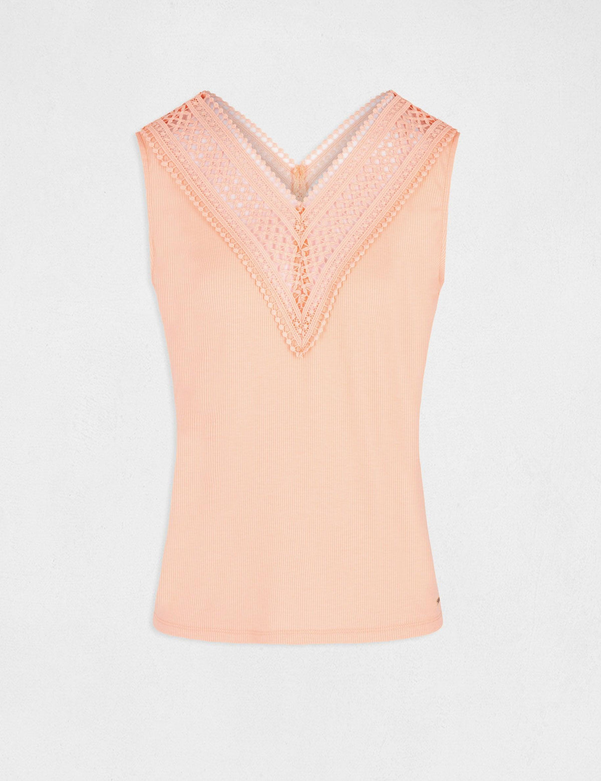 גופיה עם רצועות רחבות ועיטורים בצבע ורוד - MASHBIR//365