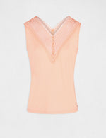 גופיה עם רצועות רחבות ועיטורים בצבע ורוד - MASHBIR//365