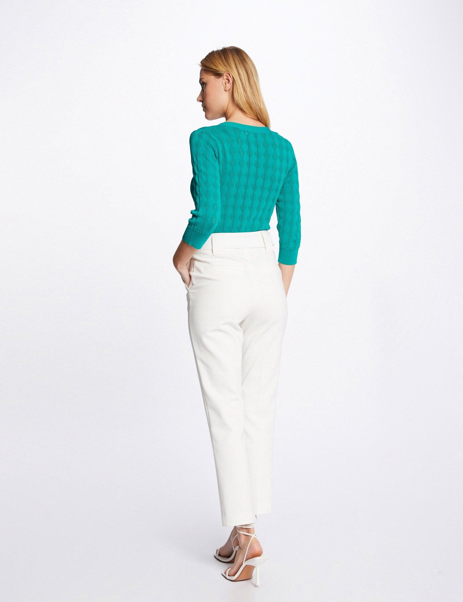 חולצת סריג לנשים בצבע טורקיז - MASHBIR//365