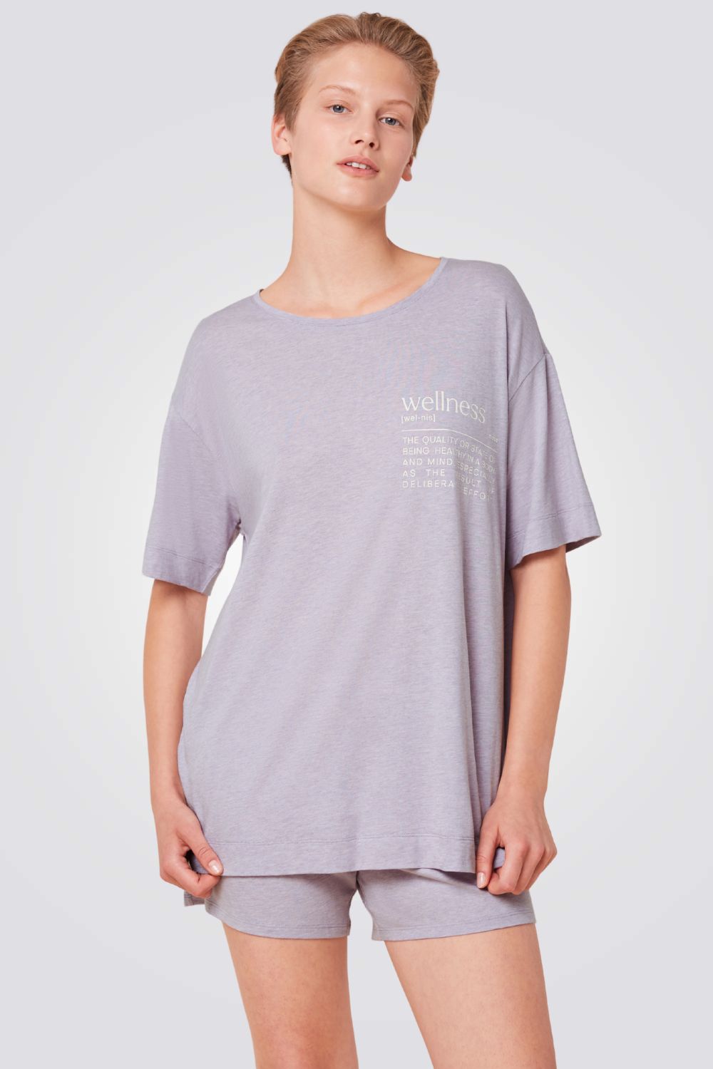 סט פיג'מה קצרה Sets PSK 10 CO MD בצבע סגול