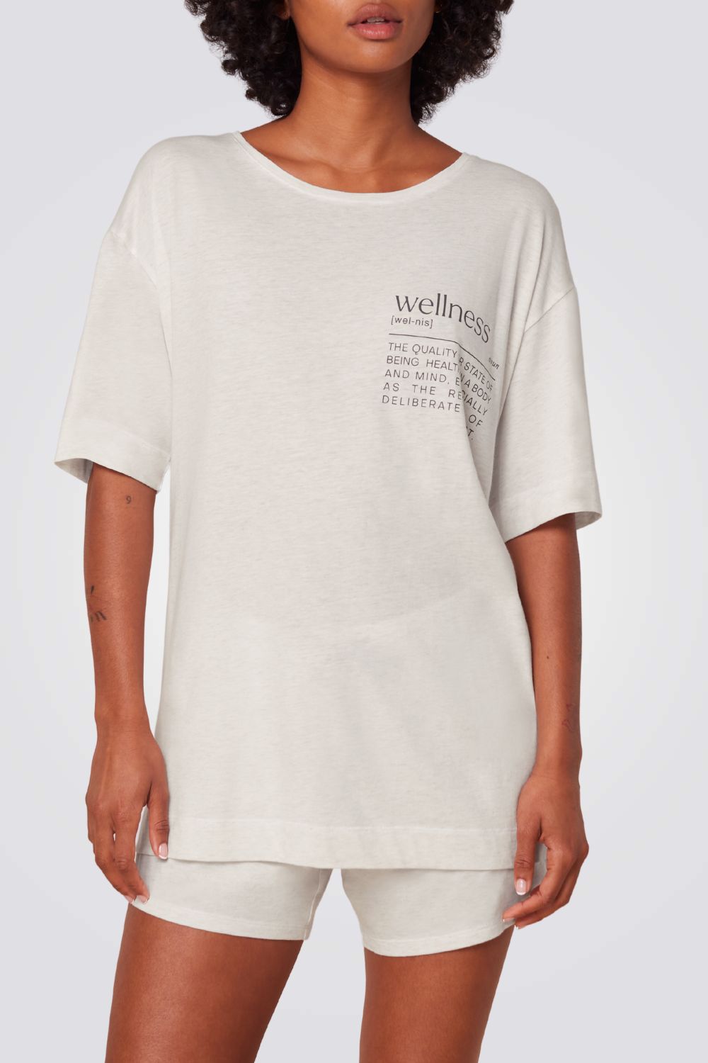 סט פיג'מה קצרה Sets PSK 10 CO MD בצבע אפור