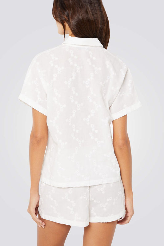 חולצת פיג'מה CHEMISE בצבע לבן