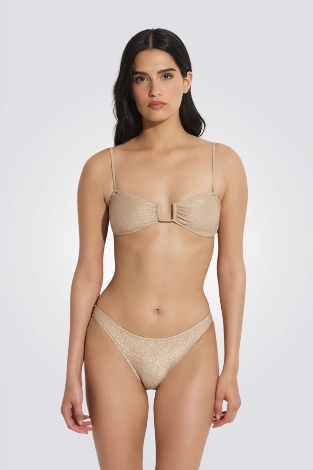 חזיית בקיני lurex מוזהבת