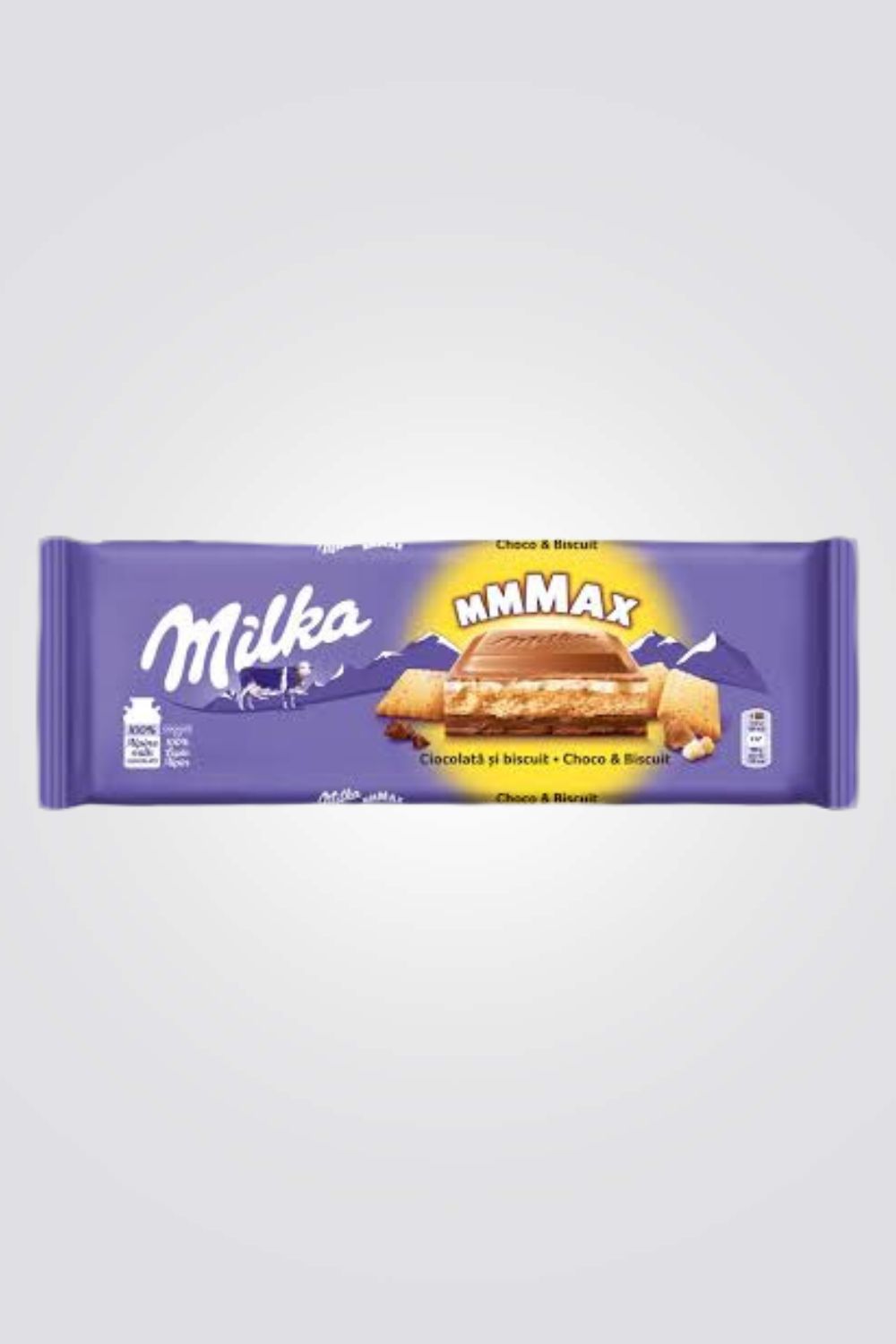 טבלת שוקולד MILKA בטעם קרם חלב עם ביסקוויט