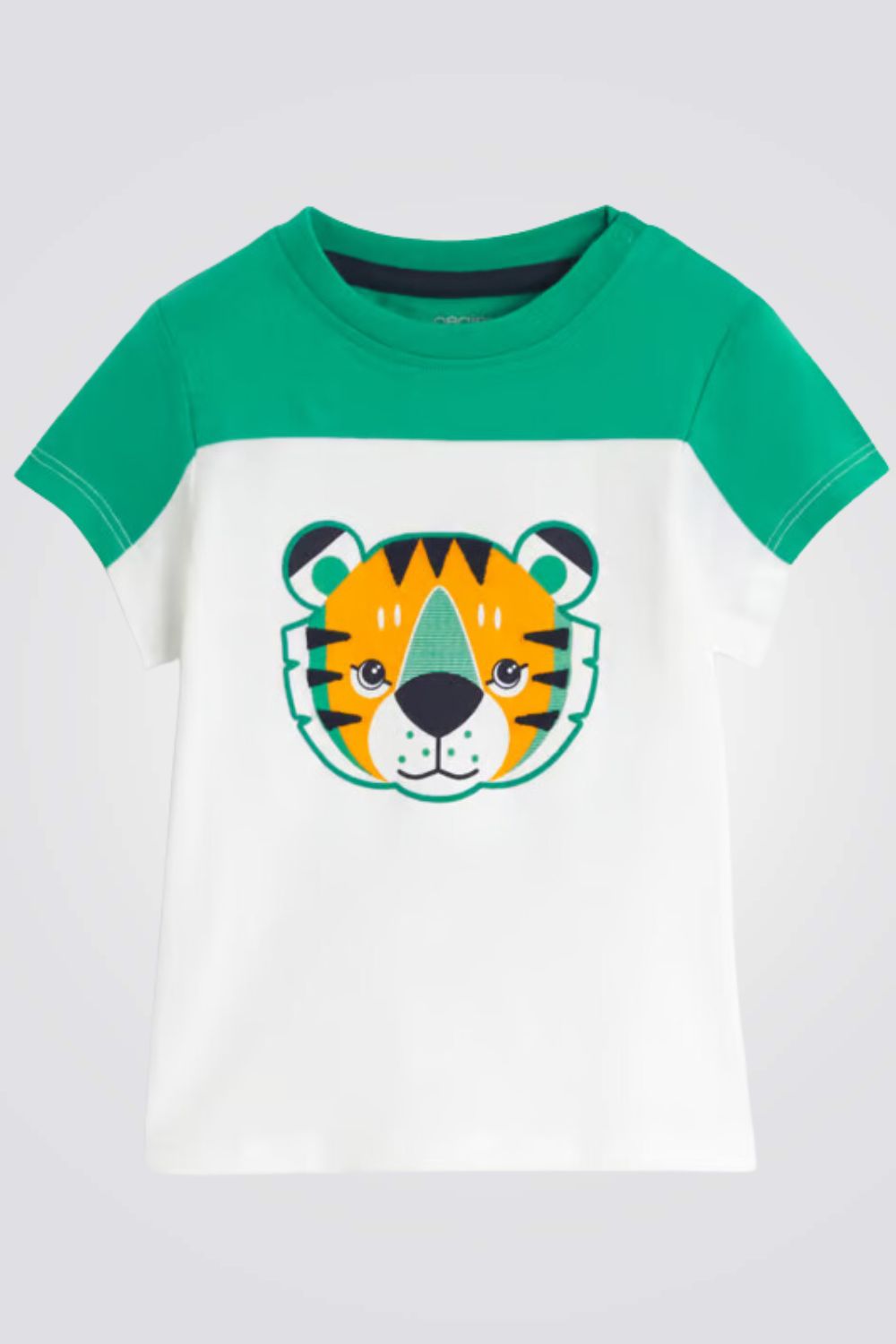 טישירט בצבעים לבן ירוק לתינוקות