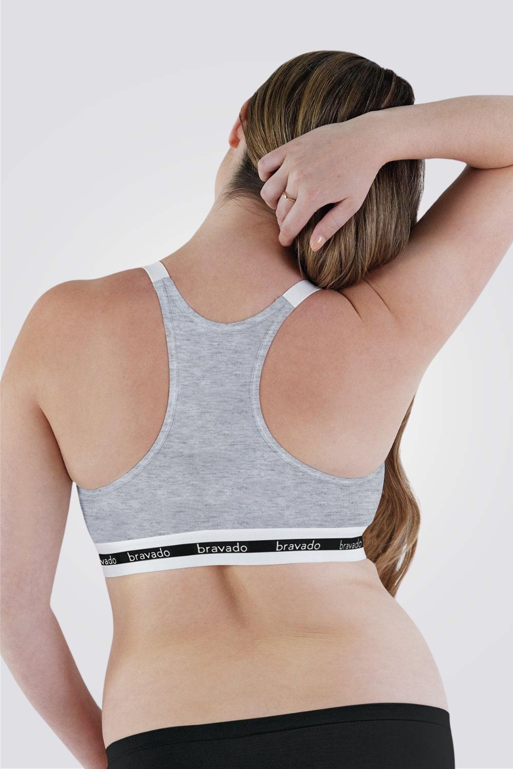 חזיית הריון והנקה מודל בייסיק מידות גדולות בצבע אפור