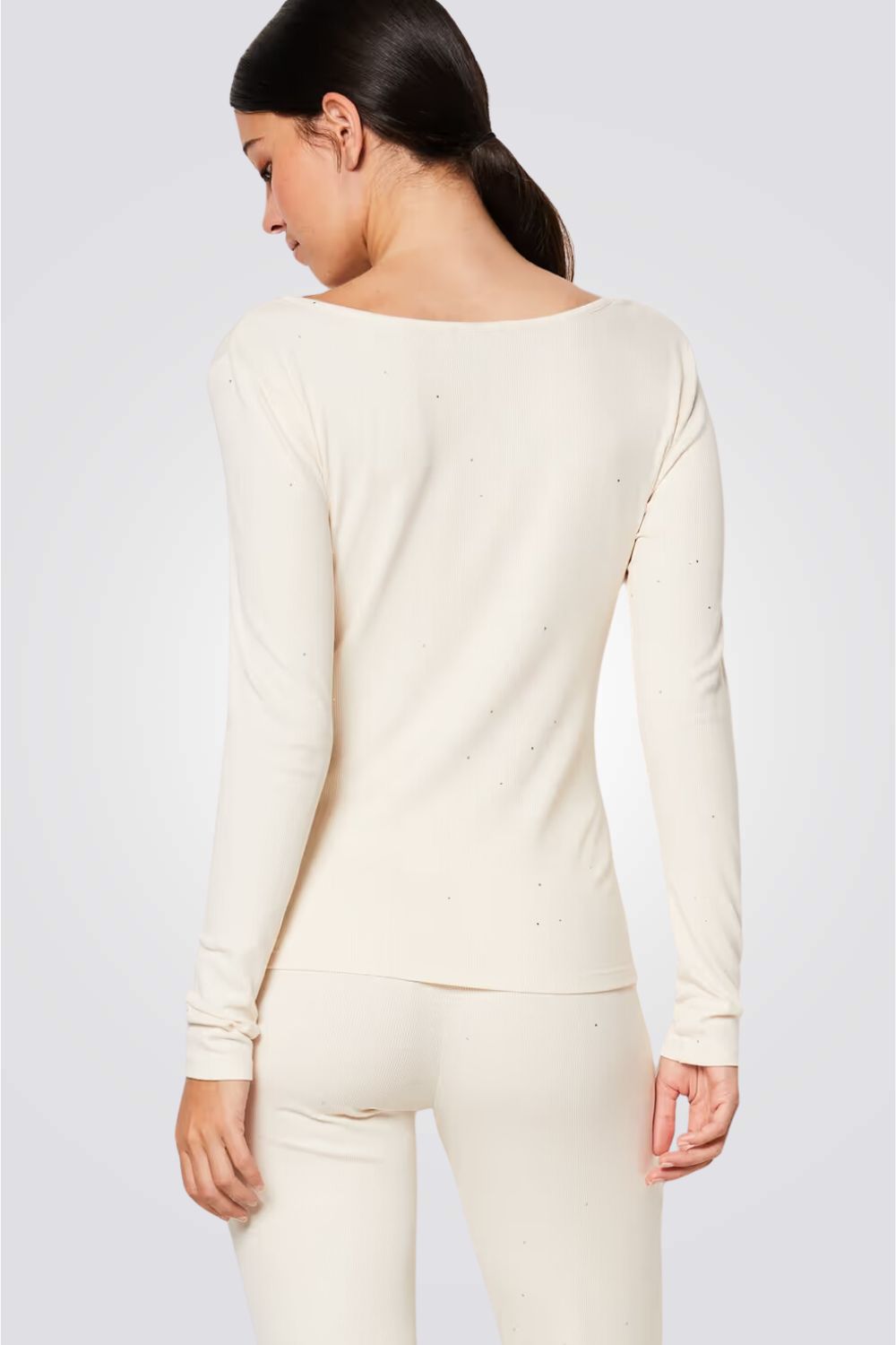 חולצת פיג'מה ארוכה MAURA בצבע לבן