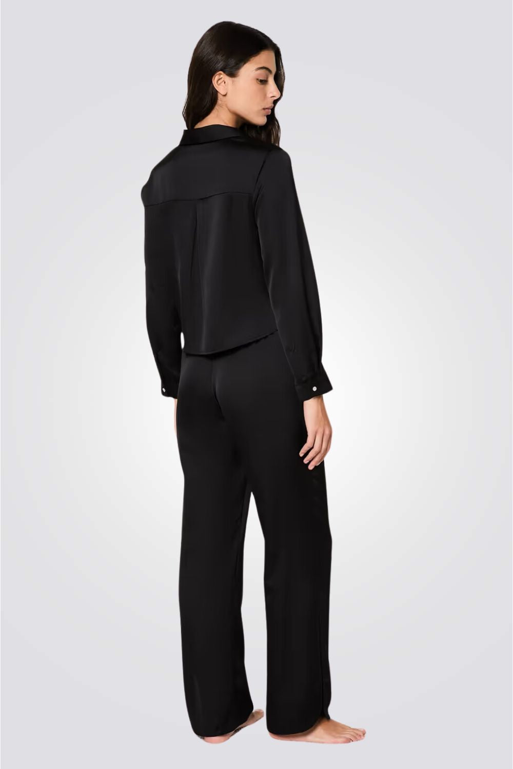 מכנסי פיג'מה מסאטן MARISA בצבע שחור