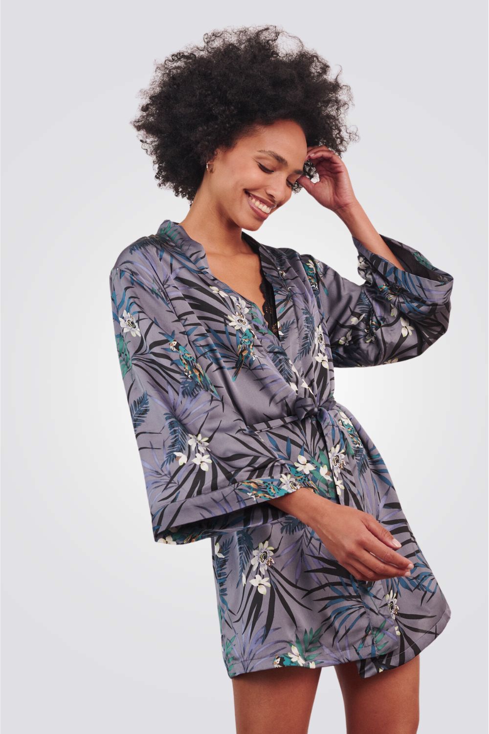 חלוק סאטן BIMBA בצבע סגול