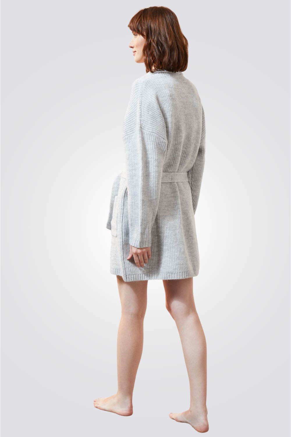 חלוק בית סרוג HARLY בצבע אפור