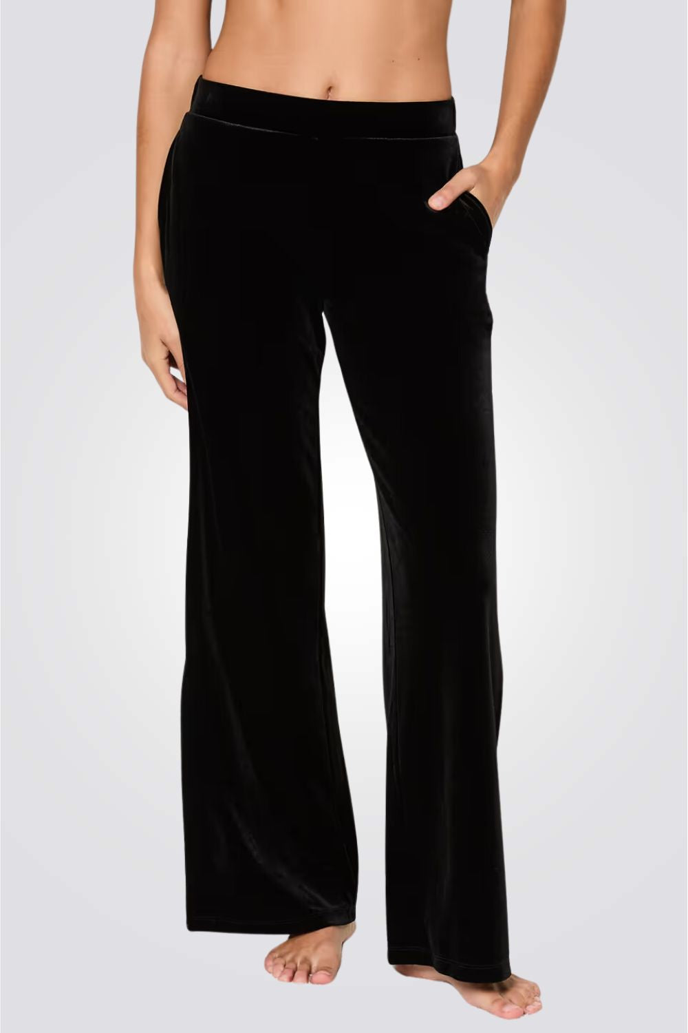 מכנסי פיג'מה ארוכים VEVY  בצבע שחור