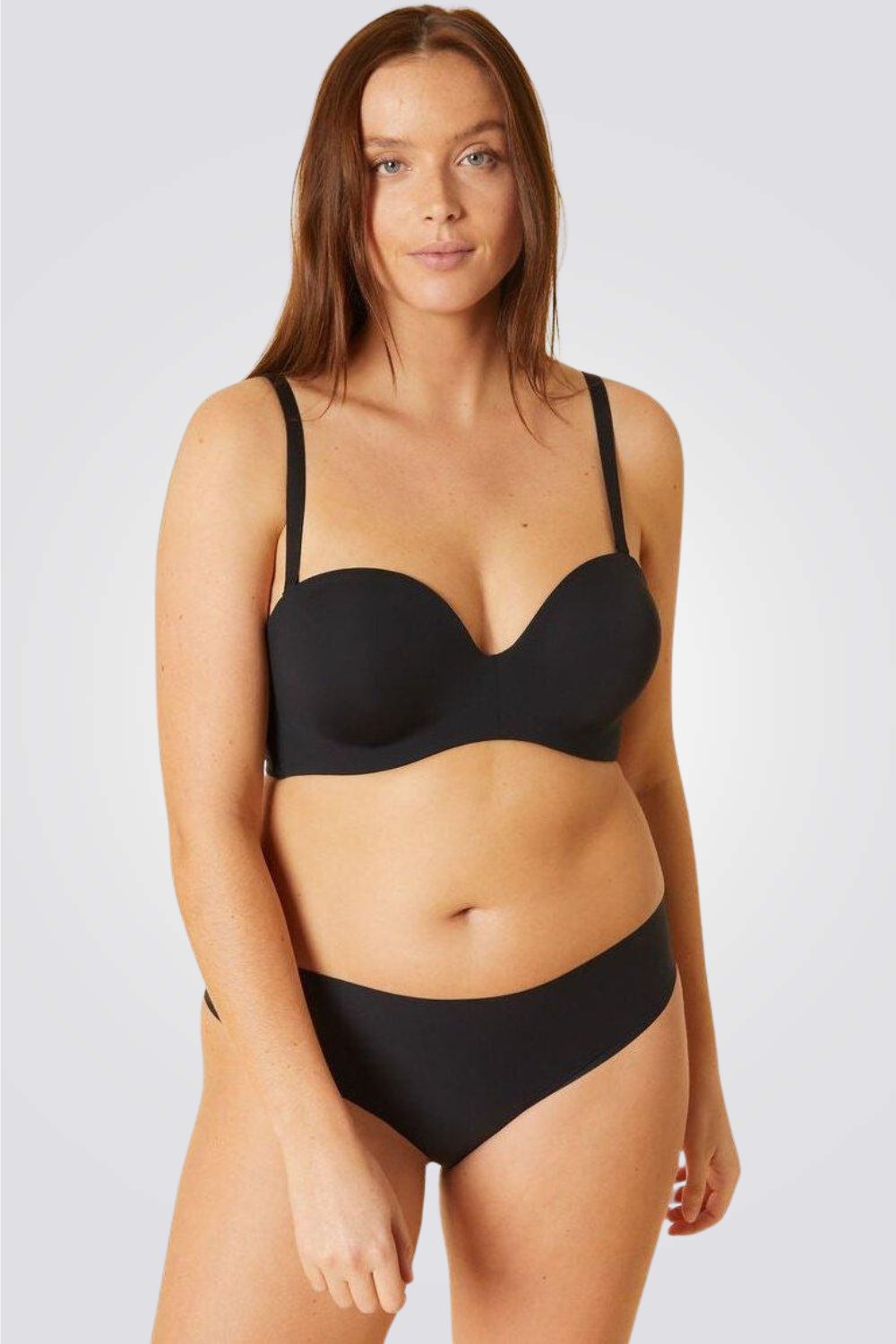 חזיית סטרפלס מיקרופייבר PURE FIT שחורה