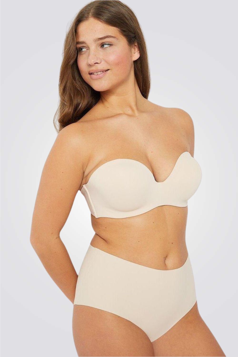 חזיית סטרפלס מיקרופייבר PURE FIT צבע גוף