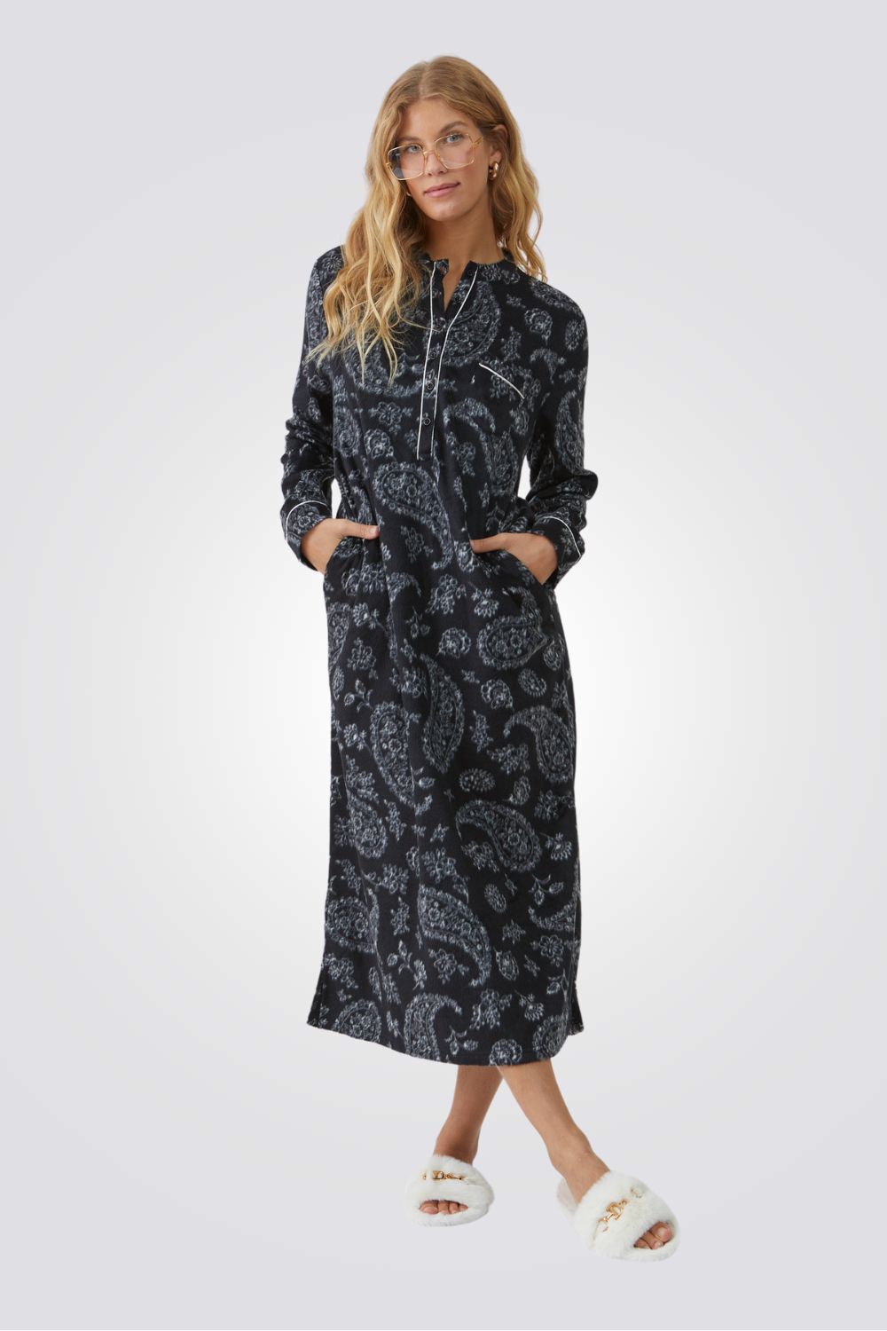 כותנת לילה פיסלי מינק