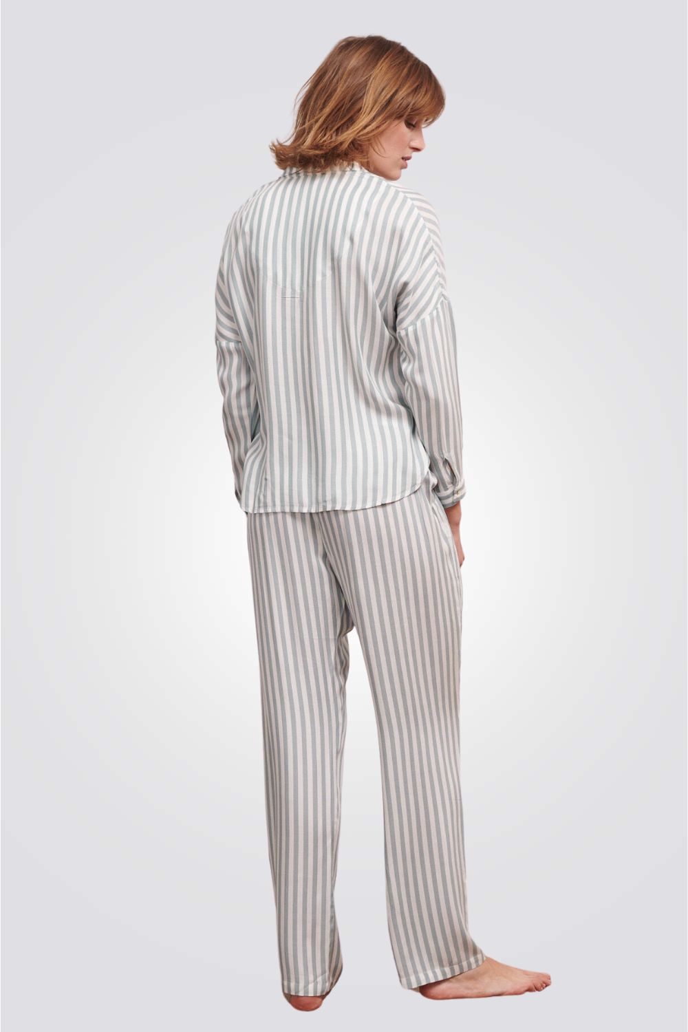 חולצת פיג'מה מכופתרת JUDY בהדפס משובץ